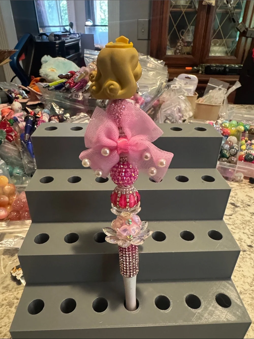 NWOT Disney Doorables Jeweled Princess Aurora Beaded Pen Handmade by Me